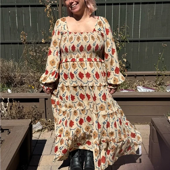 NWT Christy dawn Emerson Dress XL prairie cottagecore smocked bodice - Picture 3 of 9